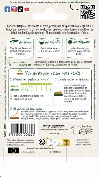Potagères - Poireau bleu de Solaise - MEDIA_PACKAGING_VERSO